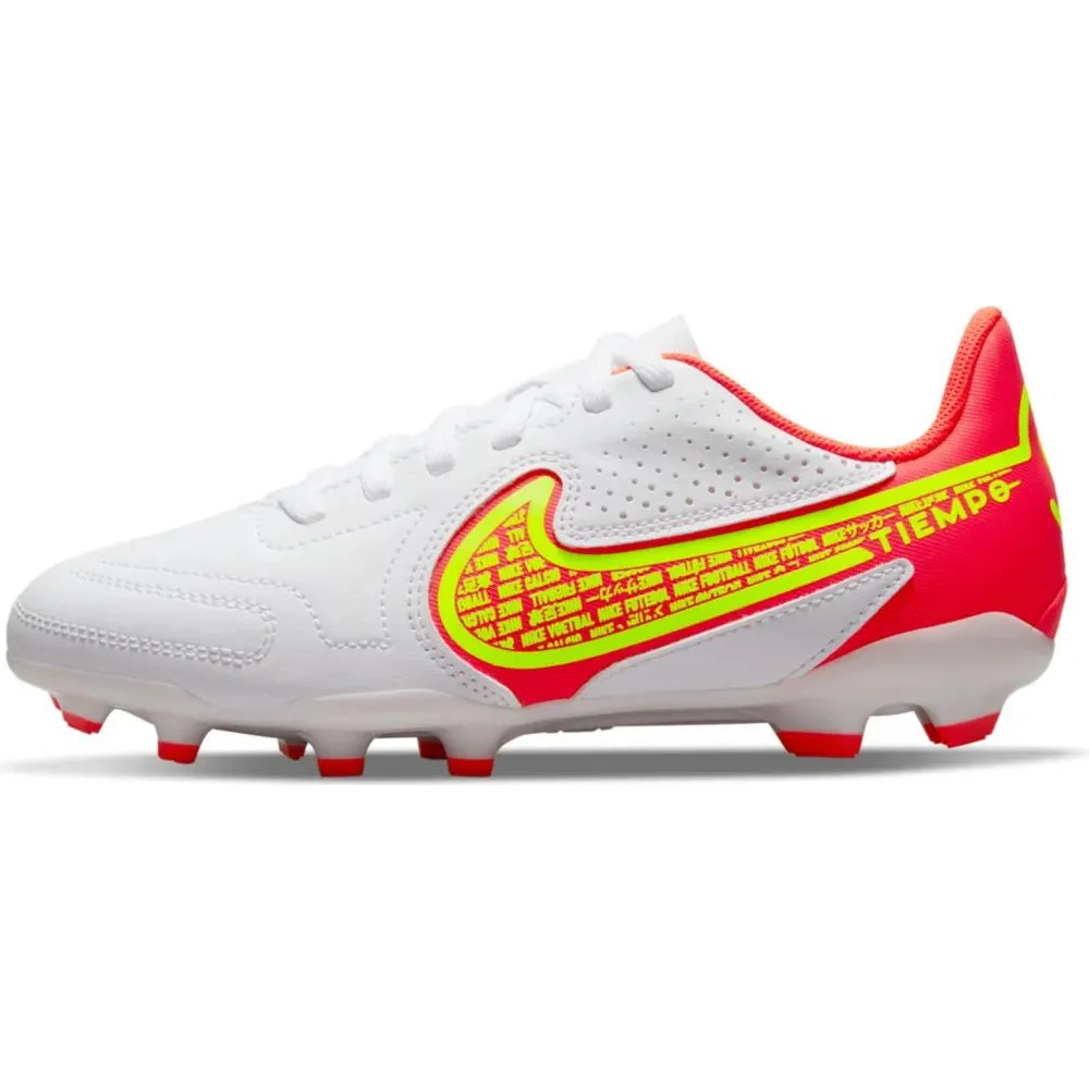 Nike JR Legend 9 Club FG-MG - White-Volt-Crimson