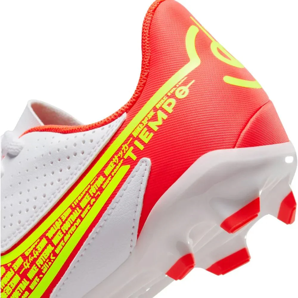 Nike JR Legend 9 Club FG-MG - White-Volt-Crimson - Image 8