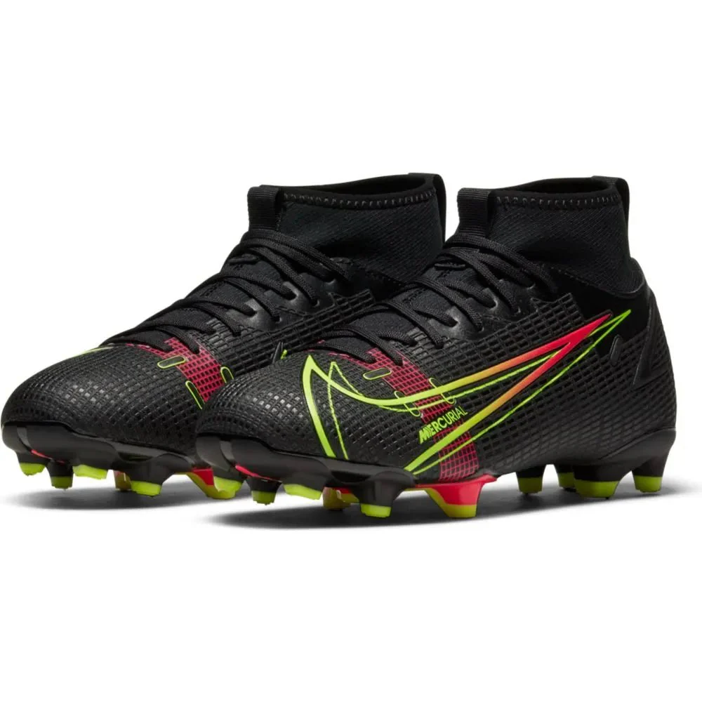 Nike JR Mercurial Superfly 8 Academy FG-MG - Black-Volt-Crimson - Image 3