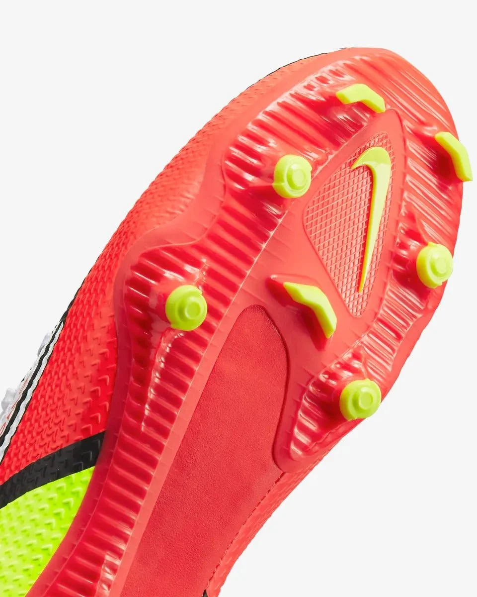 Nike Junior Phantom GT2 Academy DF FG-MG - White-Volt-Crimson - Image 6