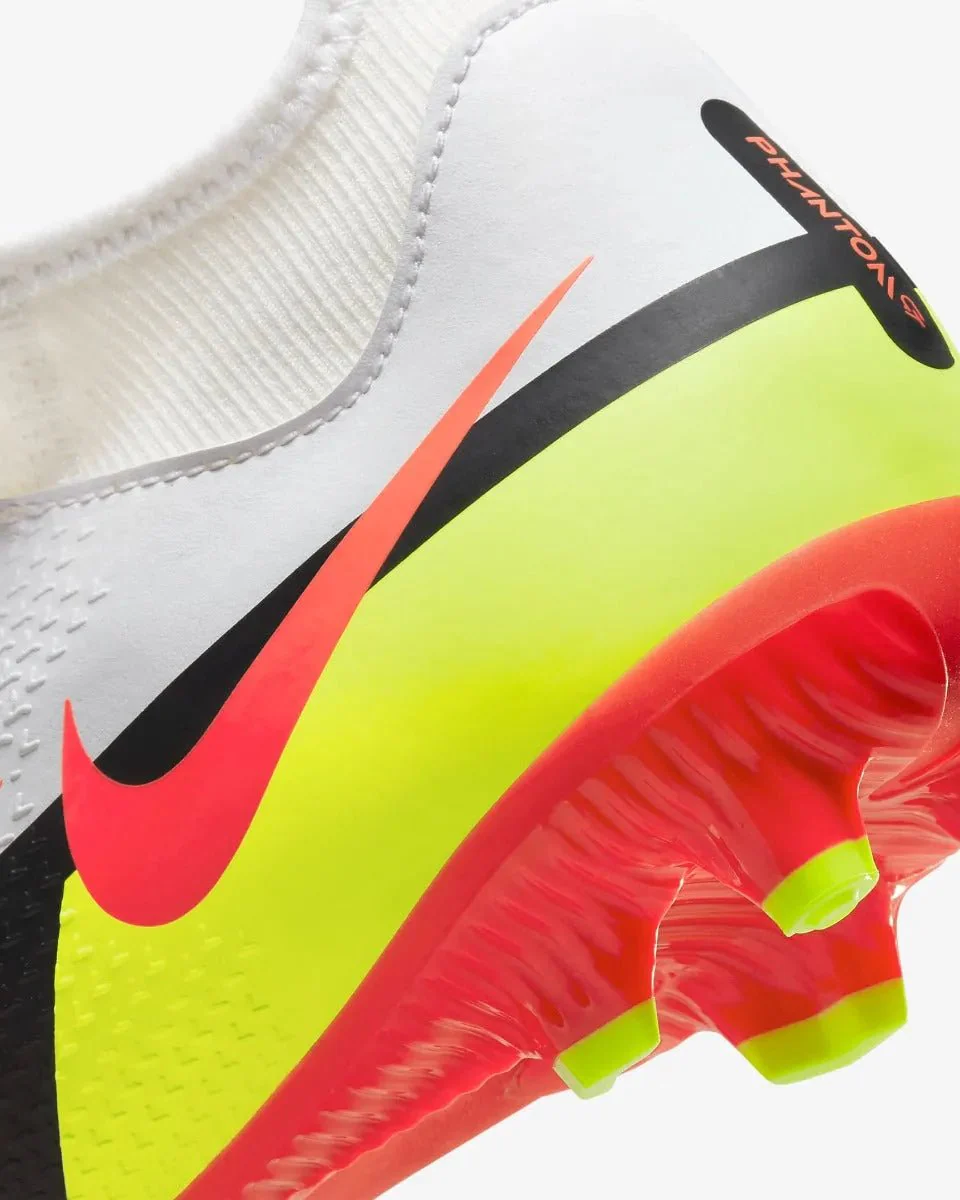 Nike Junior Phantom GT2 Academy DF FG-MG - White-Volt-Crimson - Image 8