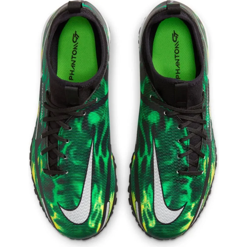 Nike Junior Phantom GT2 Academy DF SW TF  - Black-Green Strike - Image 4