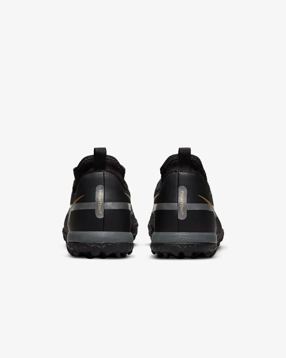 Nike Junior Phantom GT2 Academy DF Turf - Black-Dark Grey-Gold - Image 6