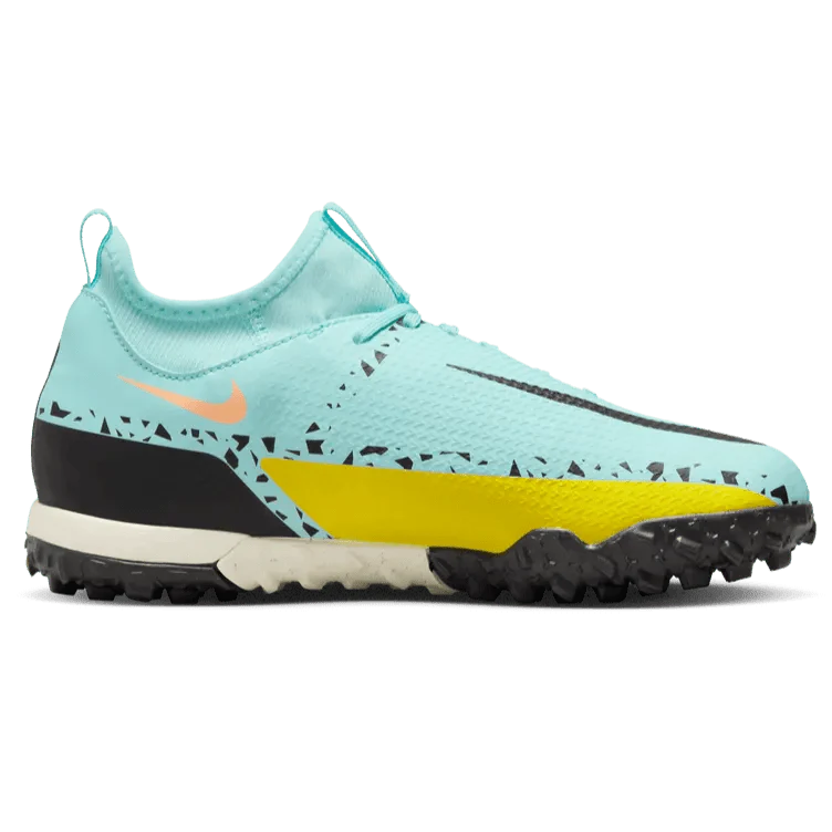 Nike Junior Phantom GT2 Academy DF Turf Glacier Ice-Black Yellow - Image 2
