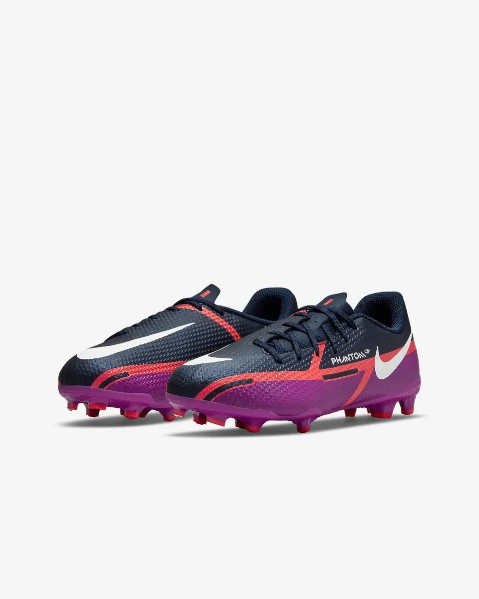 Nike Junior Phantom GT2 Academy FG-MG - Navy-Purple-Crimson - Image 3