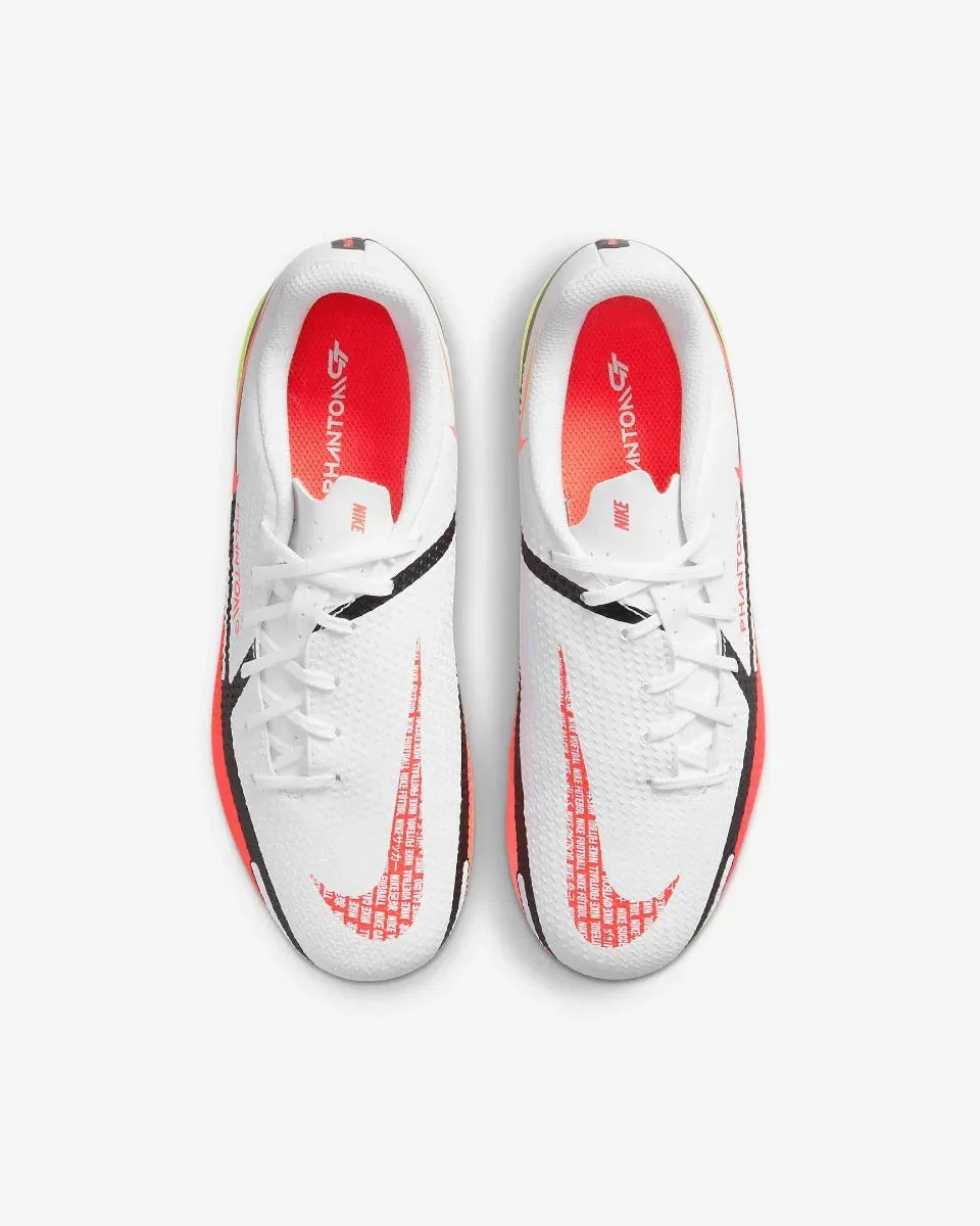 Nike Junior Phantom GT2 Academy FG-MG - White-Volt-Crimson - Image 3