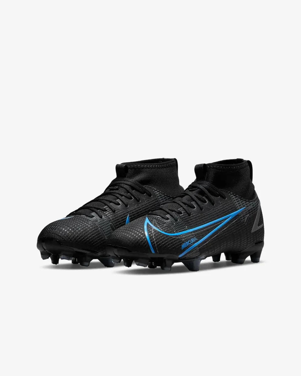 Nike JR Superfly 8 Academy FG-MG - Black-Blue - Image 3