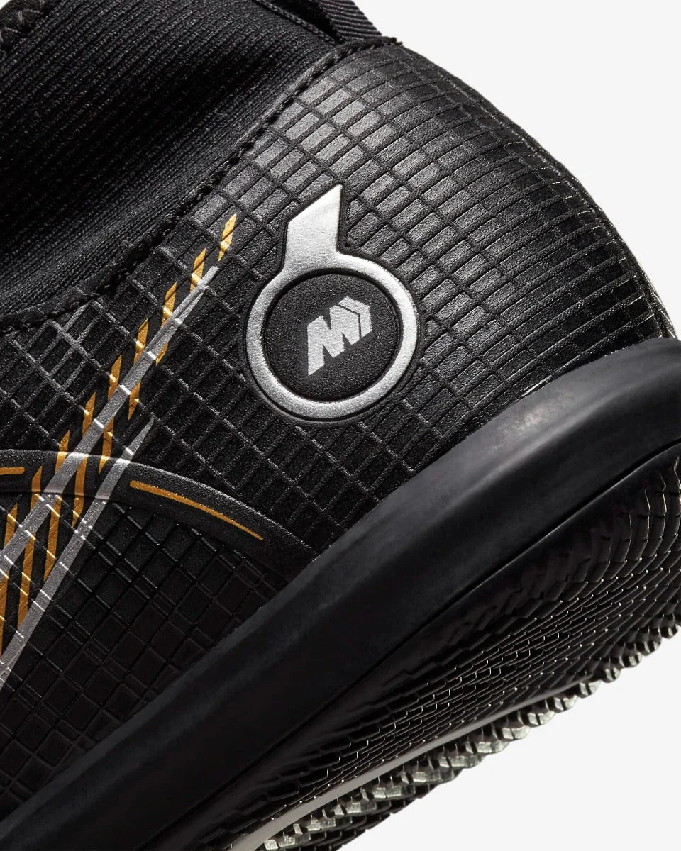 Nike Junior Superfly 8 Academy Indoor - Black-Silver-Gold - Image 8