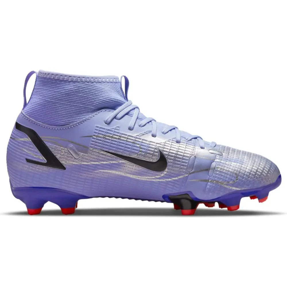 Nike JR Superfly 8 Academy KM FG-MG - Light Thistle-Bright Crimson - Image 2