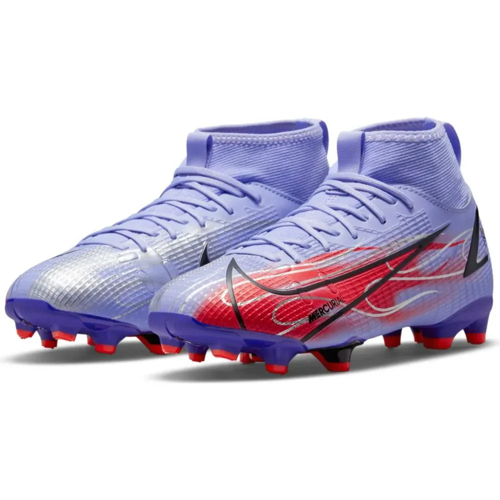Nike JR Superfly 8 Academy KM FG-MG - Light Thistle-Bright Crimson - Image 3