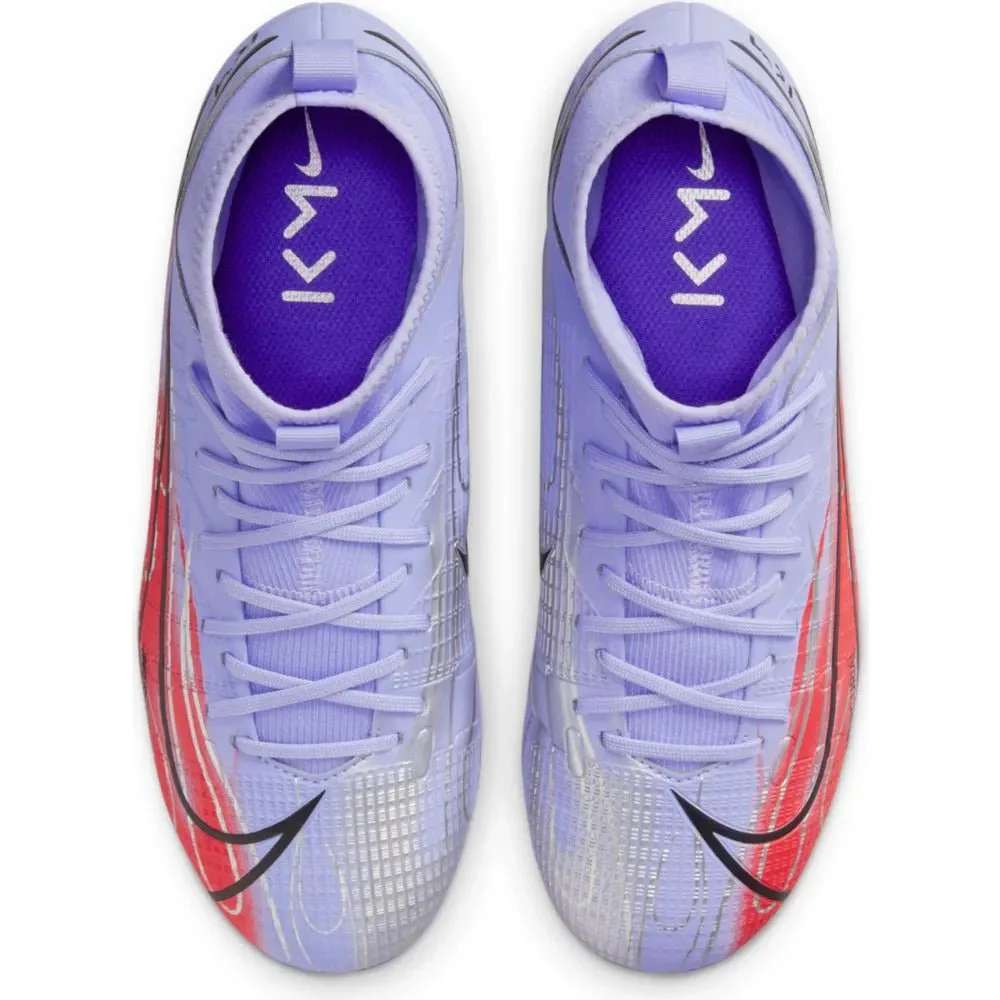 Nike JR Superfly 8 Academy KM FG-MG - Light Thistle-Bright Crimson - Image 4