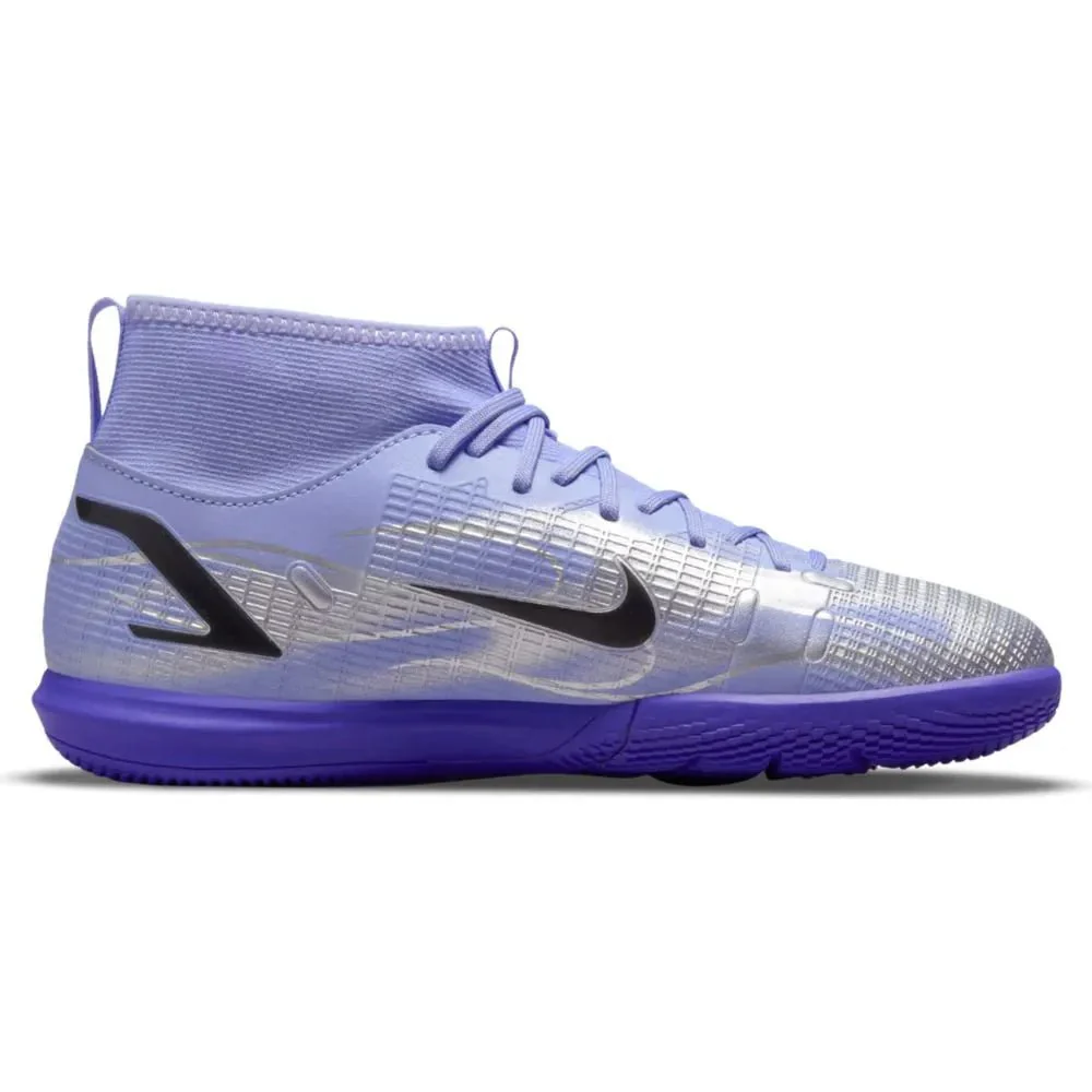 Nike Junior Superfly 8 Academy KM IC - Light Thistle-Bright Crimson - Image 2
