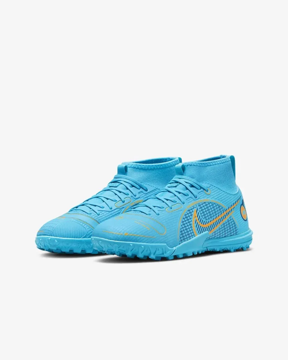 Nike Junior Superfly 8 Academy Turf - Chlorine Blue-Laser Orange - Image 3