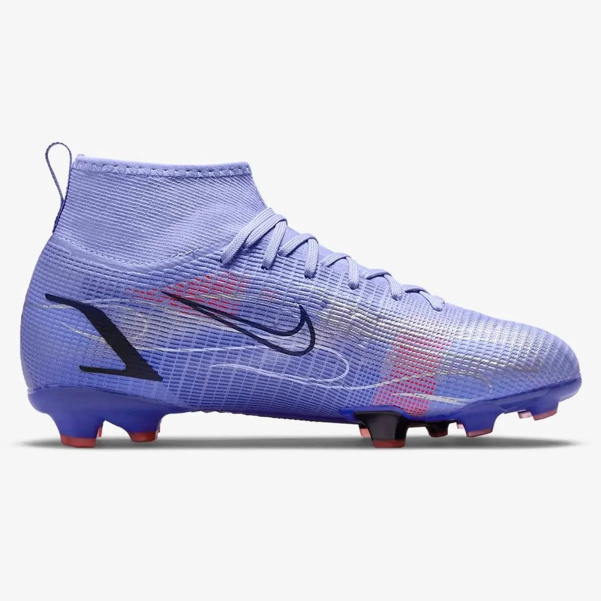 Nike Junior Superfly 8 PRO KM FG - Light Thistle-Bright Crimson - Image 2