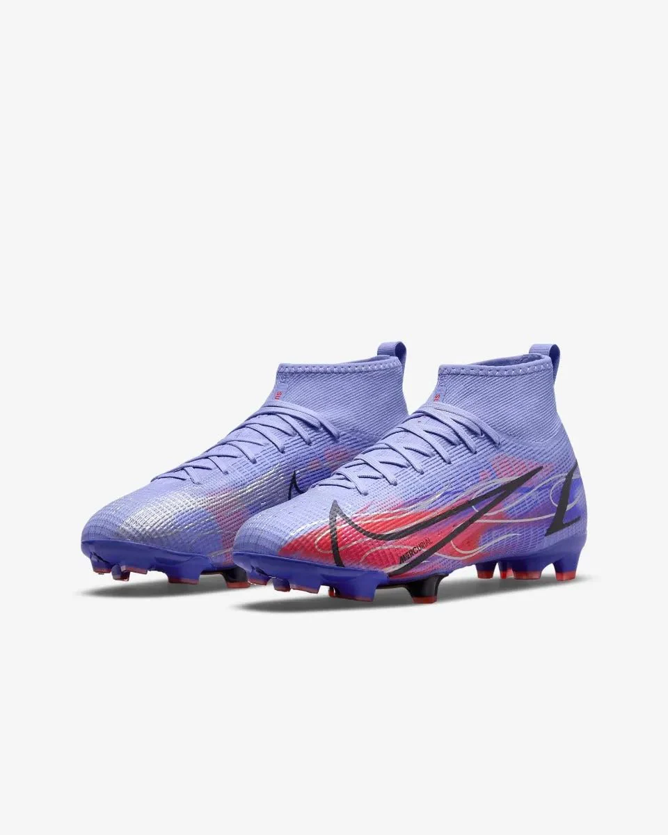 Nike Junior Superfly 8 PRO KM FG - Light Thistle-Bright Crimson - Image 3