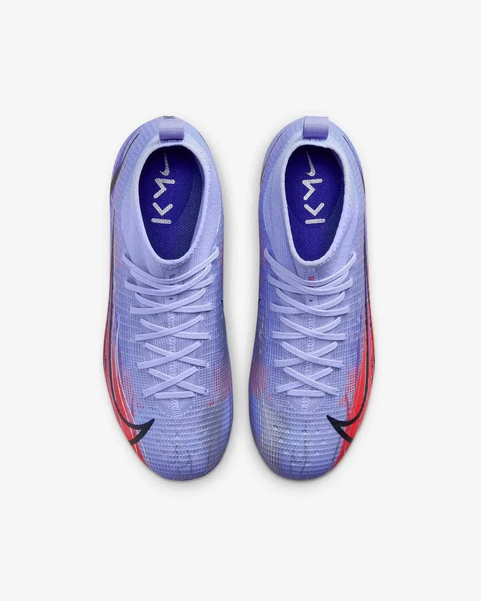 Nike Junior Superfly 8 PRO KM FG - Light Thistle-Bright Crimson - Image 4