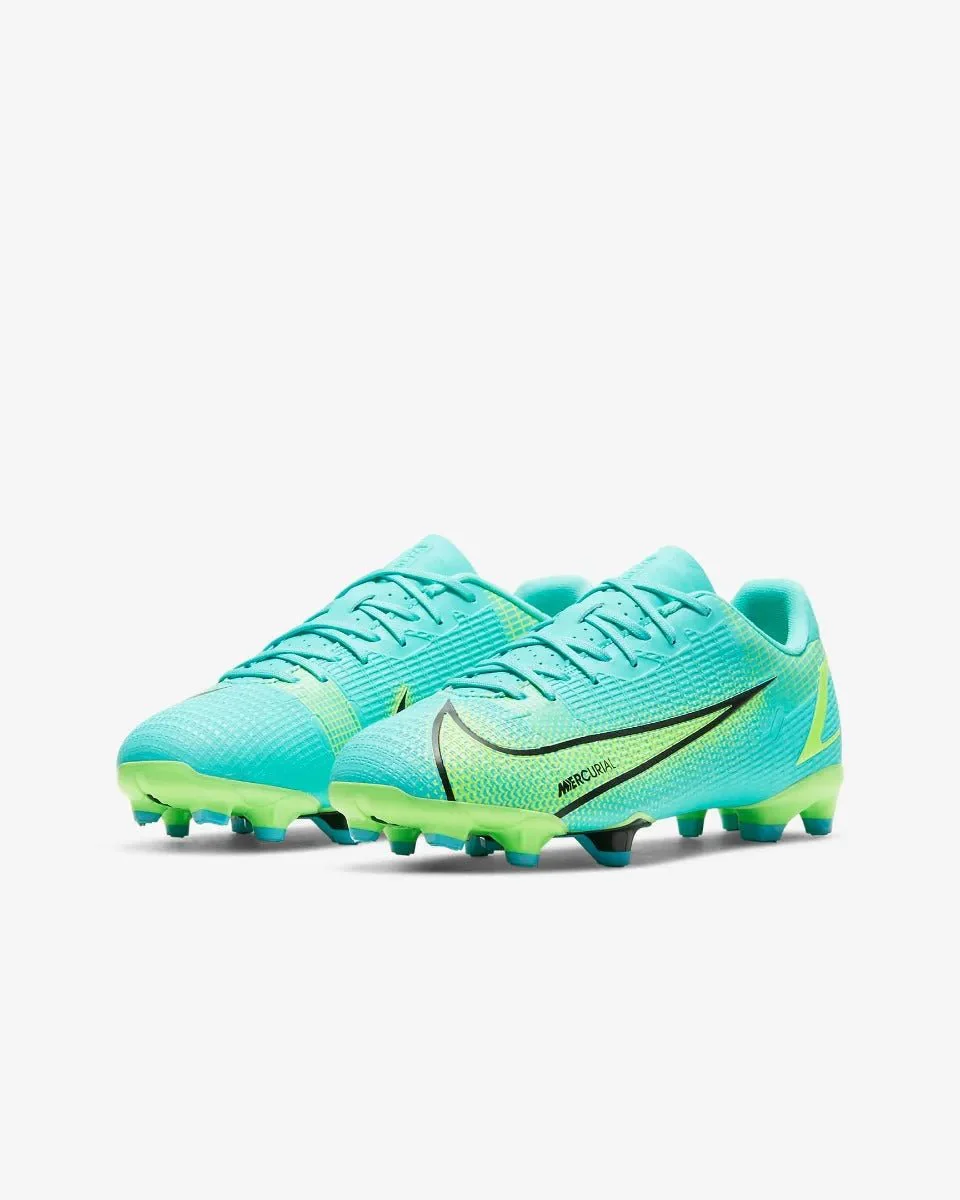 Nike JR Vapor 14 Academy FG-MG - Turquoise-Lime Glow - Image 2