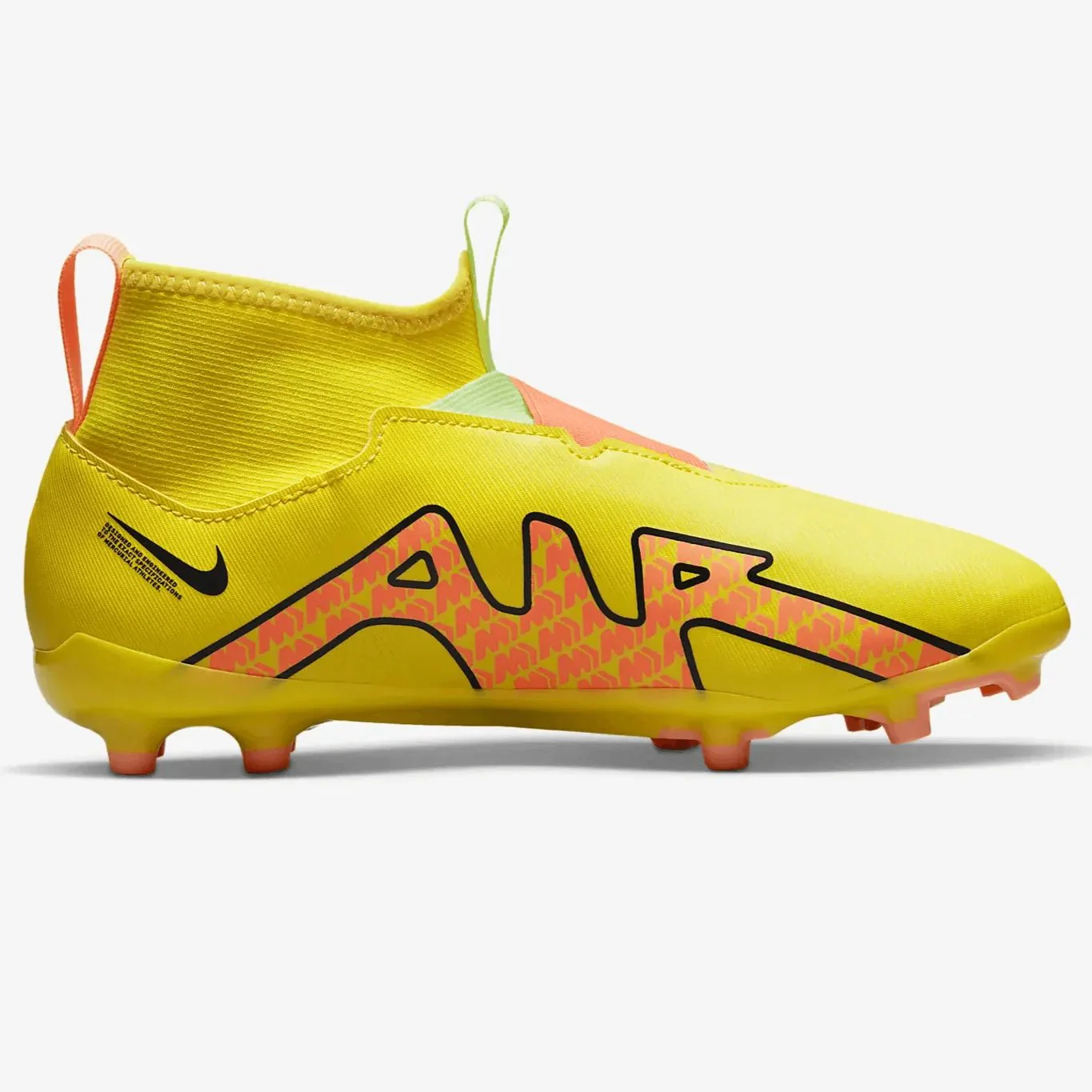 Nike Junior Zoom Superfly 9 Academy FG/MG - Yellow Strike-Sunset Glow - Image 2