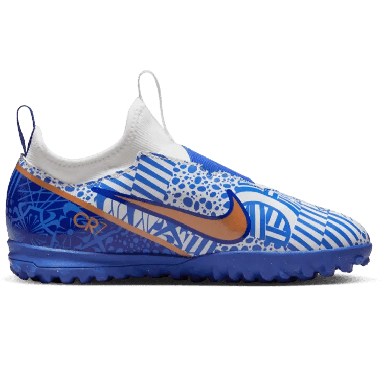 Nike Junior Zoom Vapor 15 Academy CR7 Turf - White-Metallic Copper - Image 2