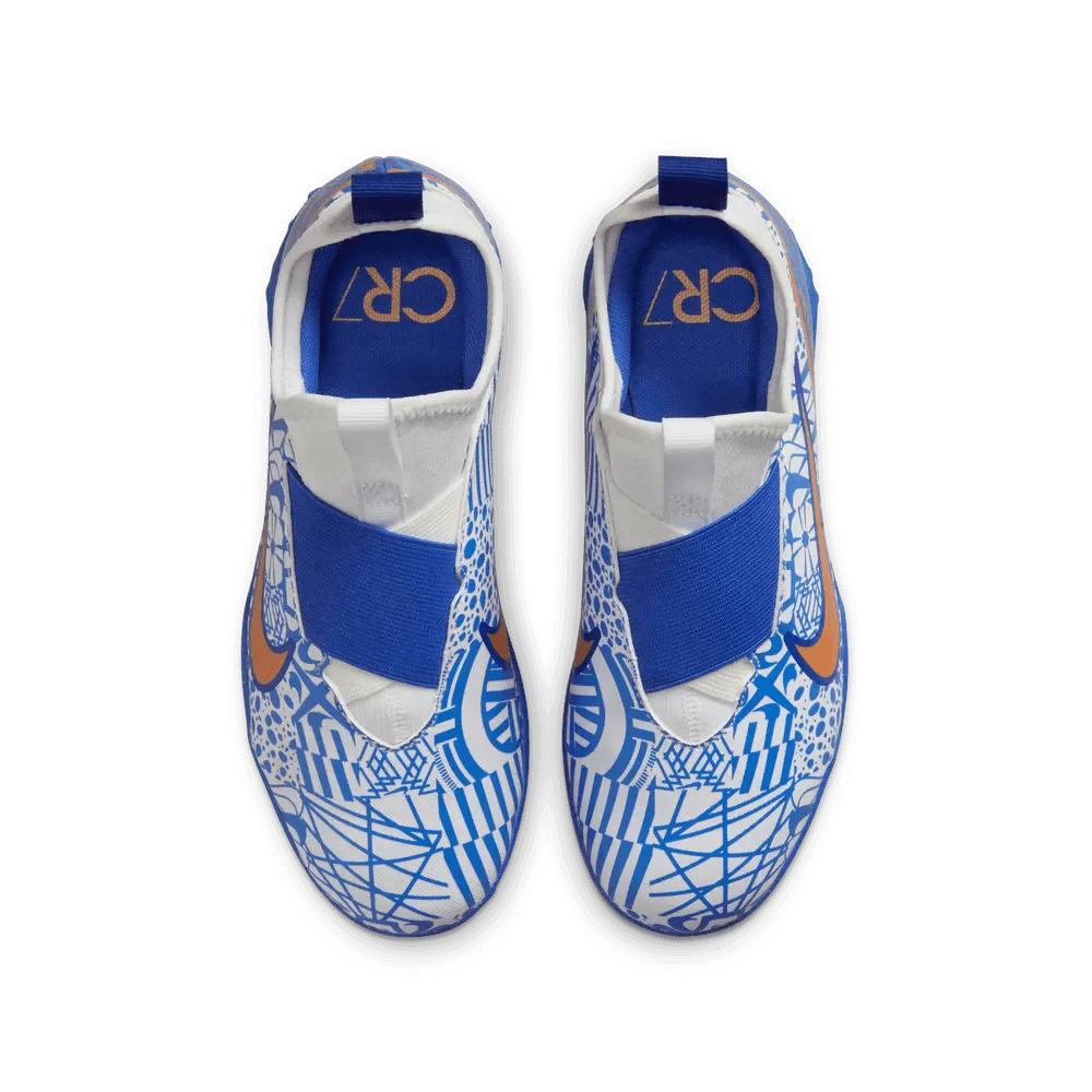 Nike Junior Zoom Vapor 15 Academy CR7 Turf - White-Metallic Copper - Image 4