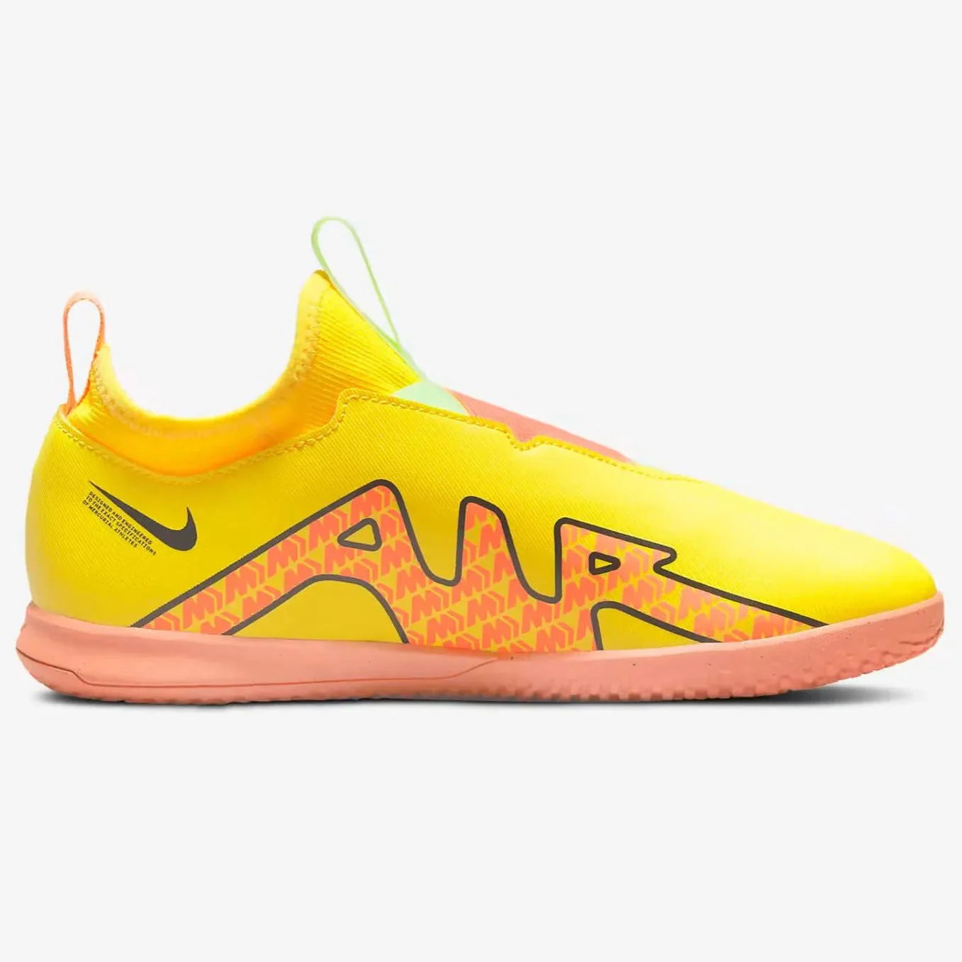Nike Junior Zoom Vapor 15 Academy Indoor - Yellow Strike-Sunset Glow - Image 2