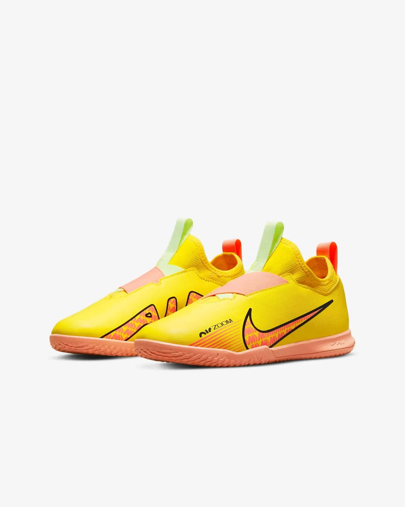 Nike Junior Zoom Vapor 15 Academy Indoor - Yellow Strike-Sunset Glow - Image 3