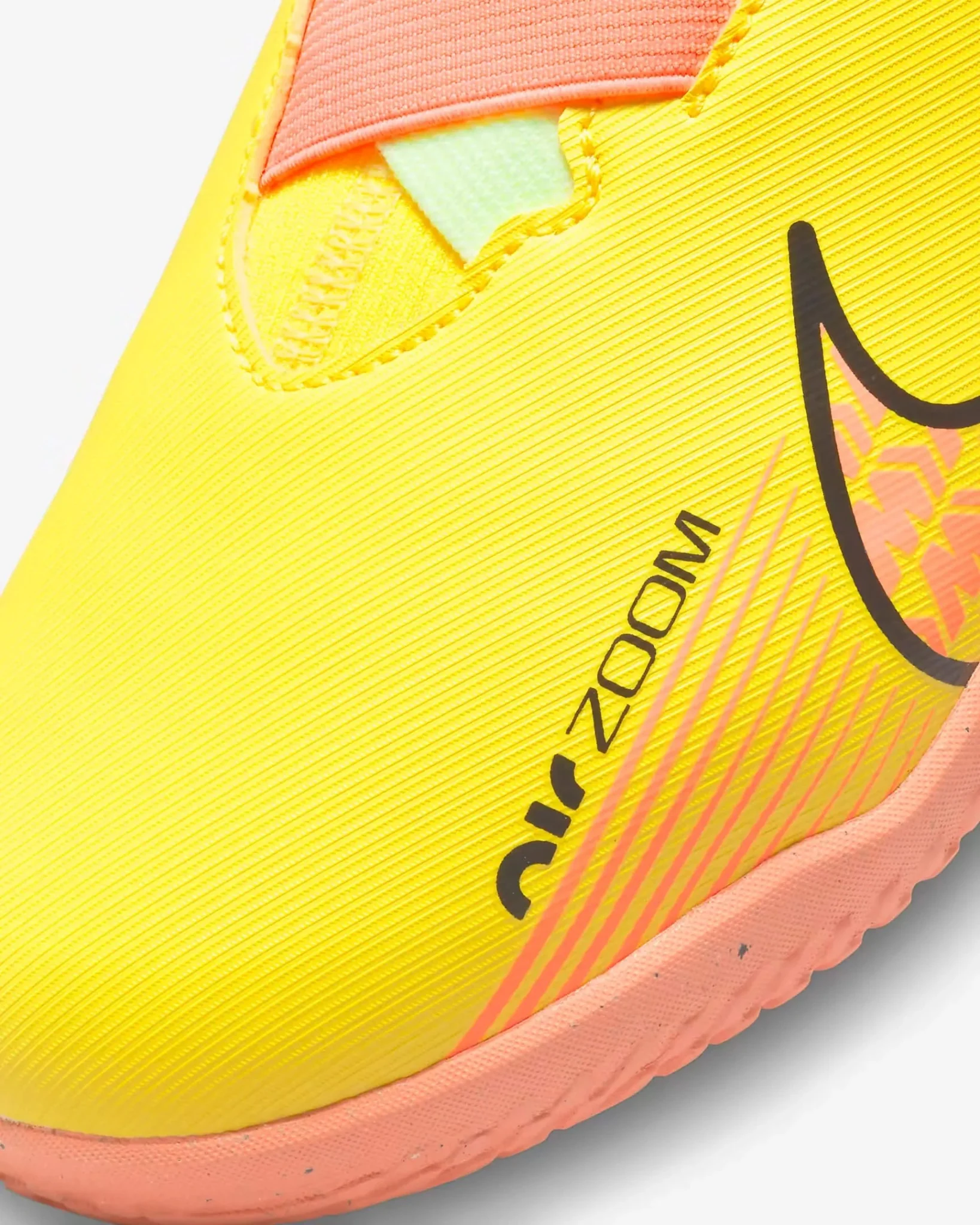 Nike Junior Zoom Vapor 15 Academy Indoor - Yellow Strike-Sunset Glow - Image 7