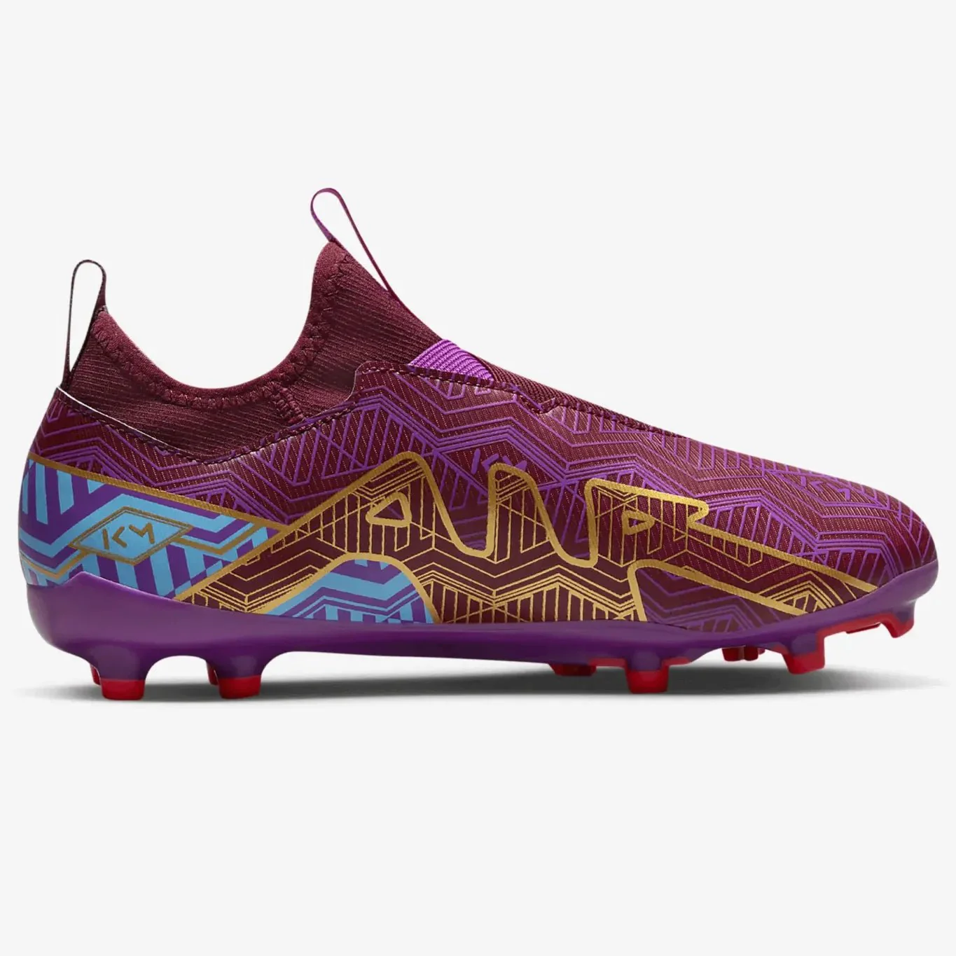 Nike Junior Zoom Vapor 15 Academy KM FG/MG - Dark Beetroot-Gold - Image 2