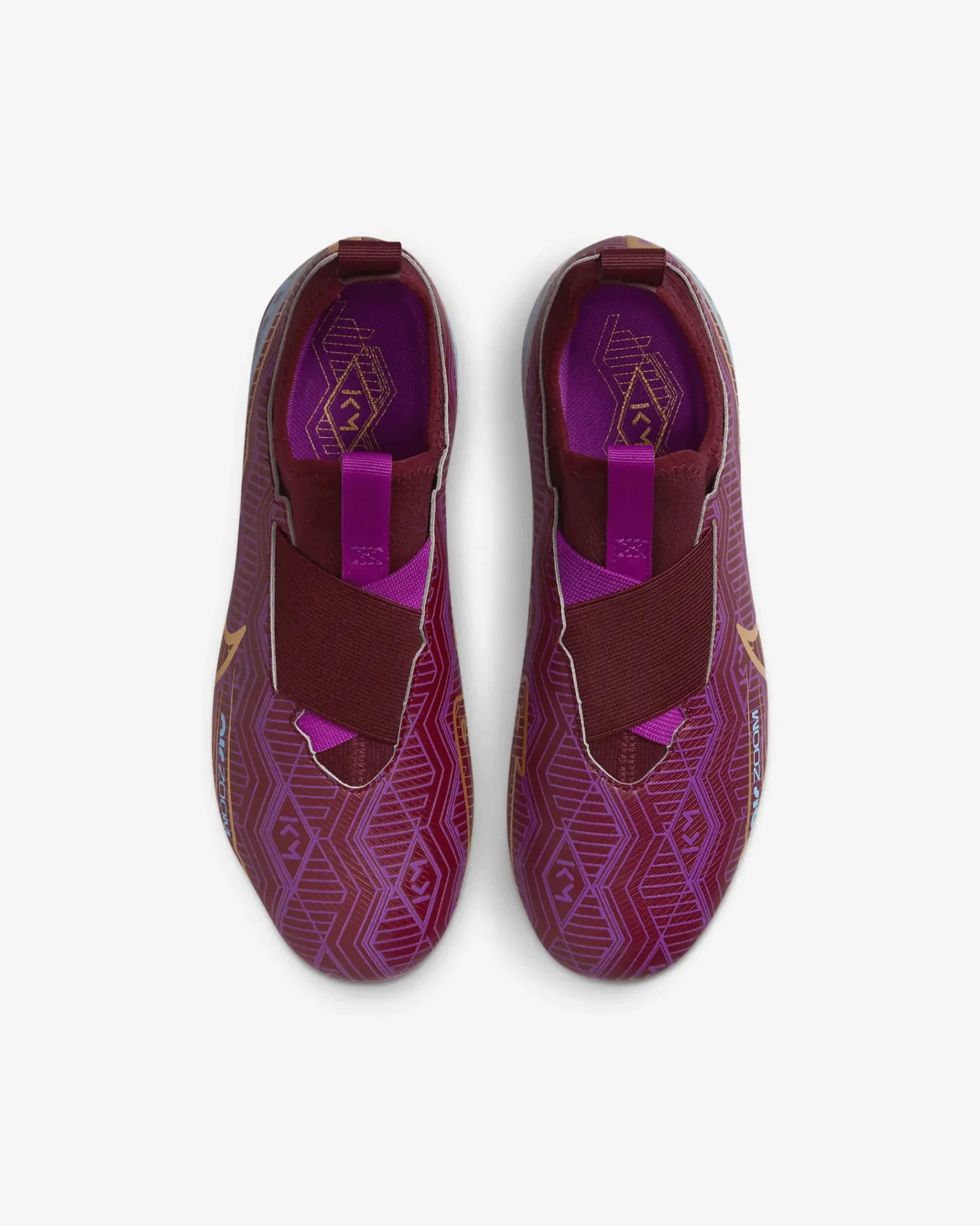 Nike Junior Zoom Vapor 15 Academy KM FG/MG - Dark Beetroot-Gold - Image 4