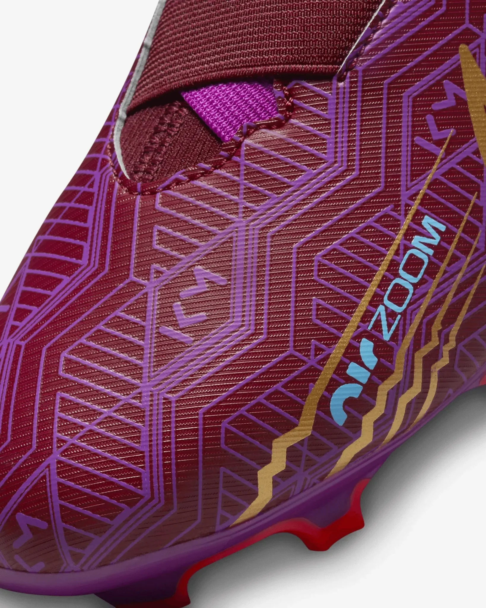 Nike Junior Zoom Vapor 15 Academy KM FG/MG - Dark Beetroot-Gold - Image 8