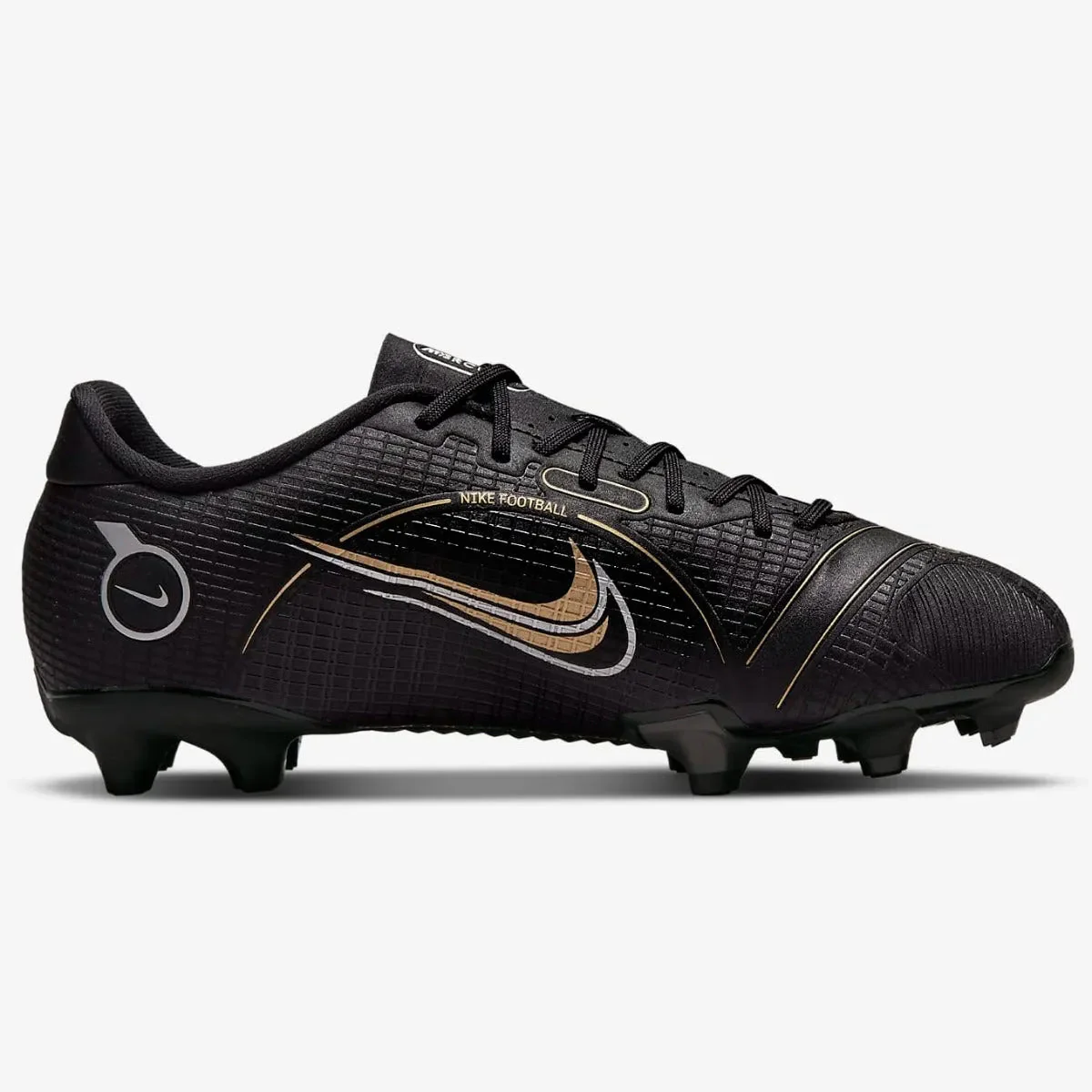Nike Kids Vapor 14 Academy FG-MG - Black-Silver-Gold - Image 2