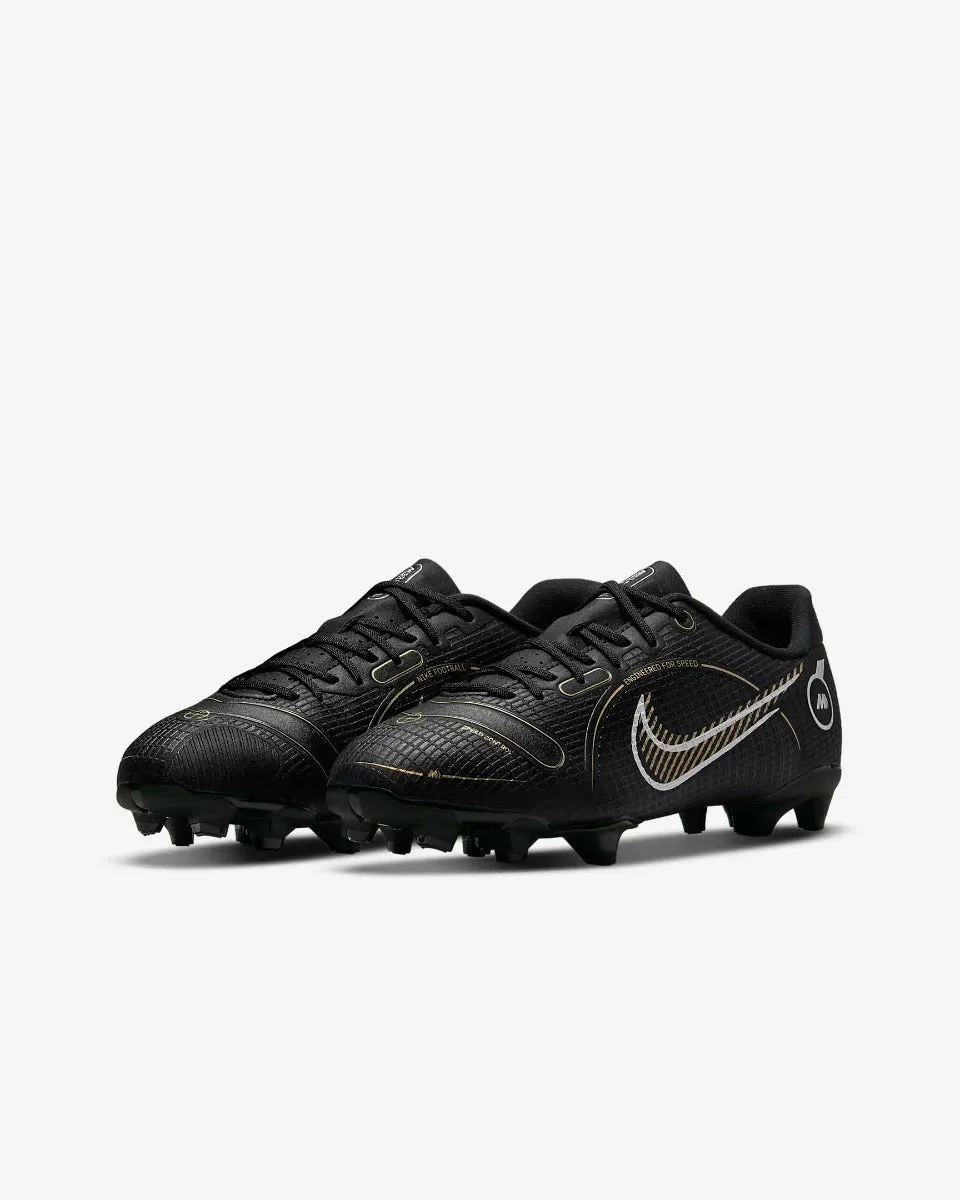 Nike Kids Vapor 14 Academy FG-MG - Black-Silver-Gold - Image 3