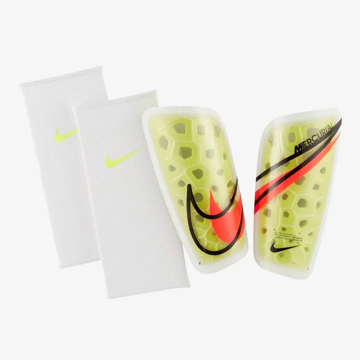 Nike Mercurial Lite Shin Guards - Volt-Bright Crimson