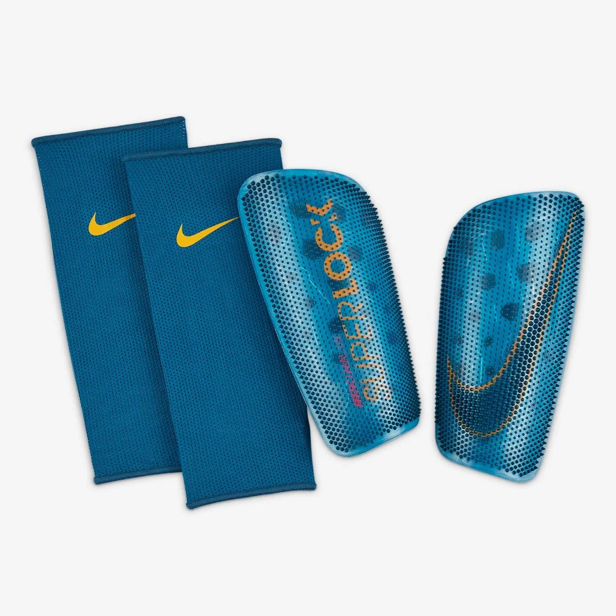 Nike Mercurial Lite Superlock Shin Guard - Chlorine Blue-Laser Orange
