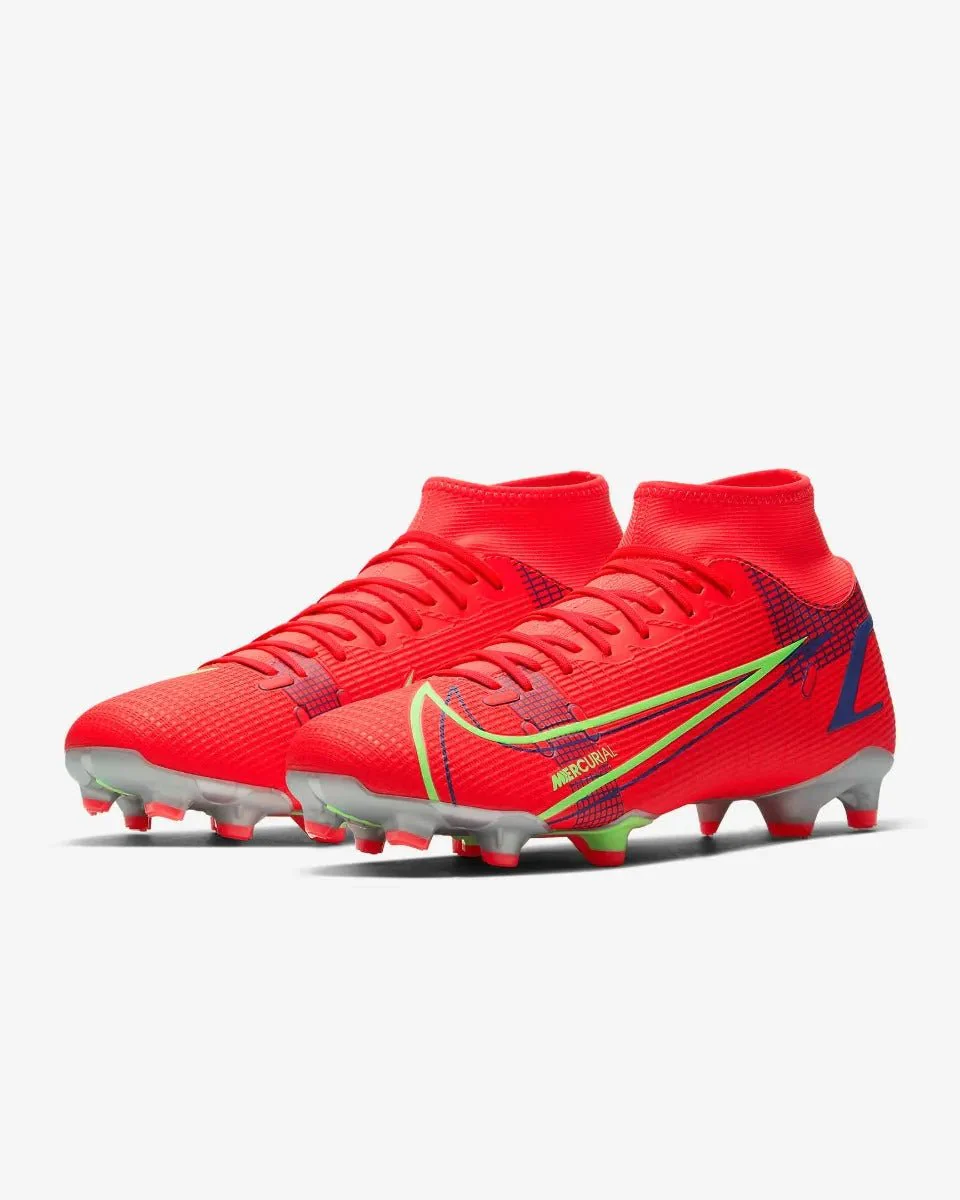 Nike Mercurial Superfly 8 Academy FG-MG - Bright Crimson-Volt-Indigo - Image 3