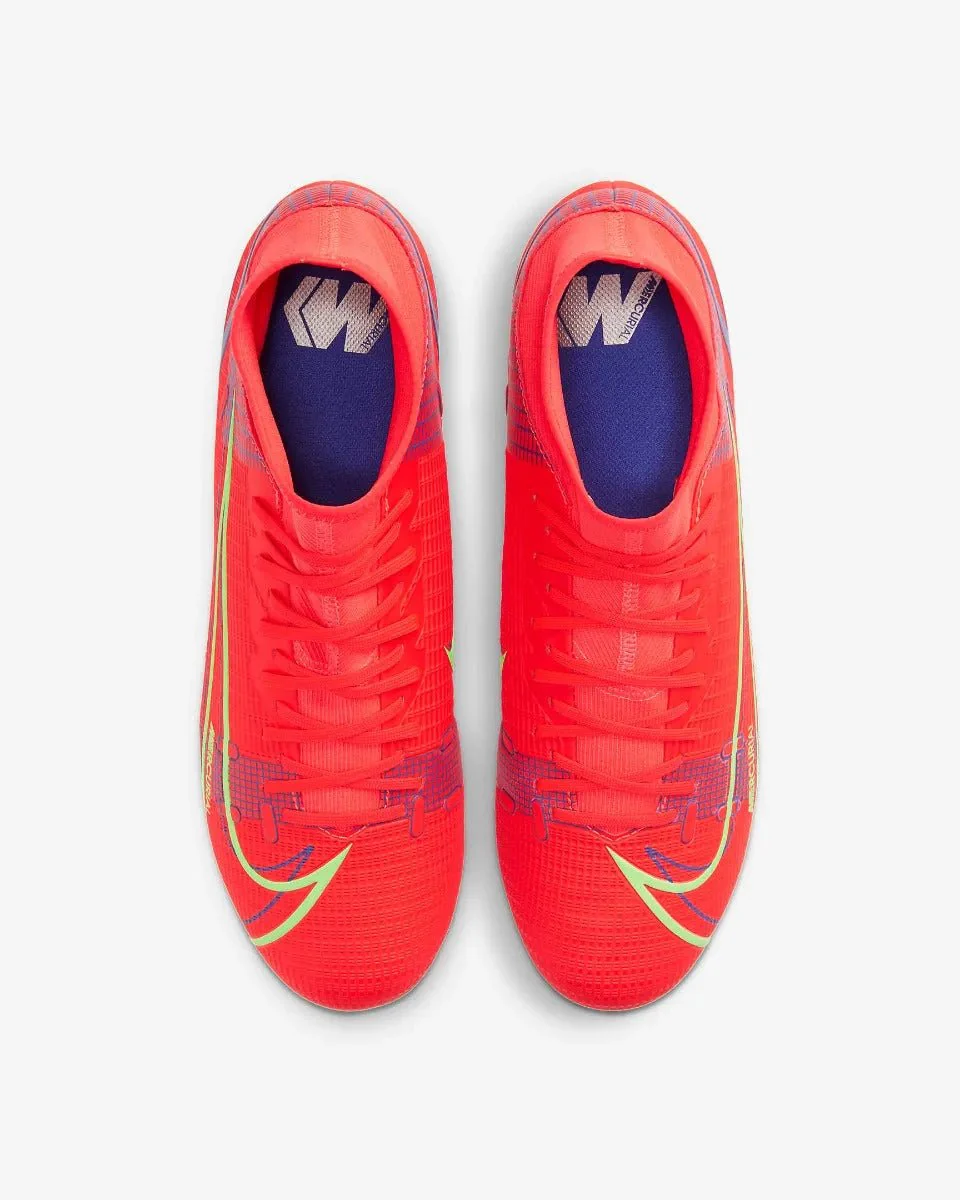 Nike Mercurial Superfly 8 Academy FG-MG - Bright Crimson-Volt-Indigo - Image 4