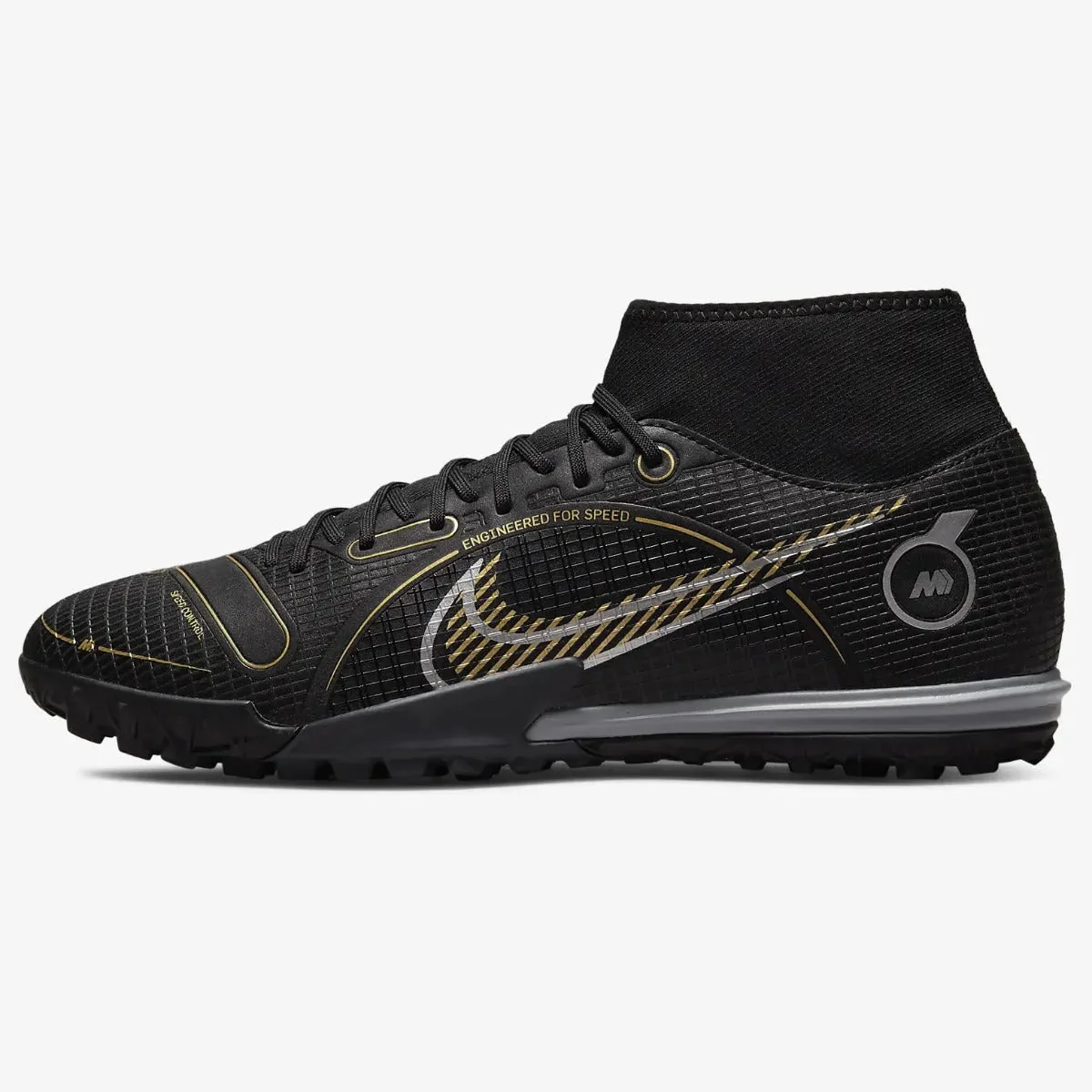 Nike Mercurial Superfly 8 Academy Turf - Black-Gold-Silver