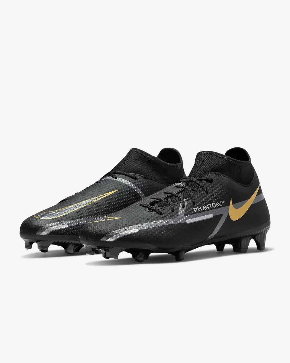 Nike Phantom GT2 Academy DF FG - Black-Dark Grey-Gold - Image 3