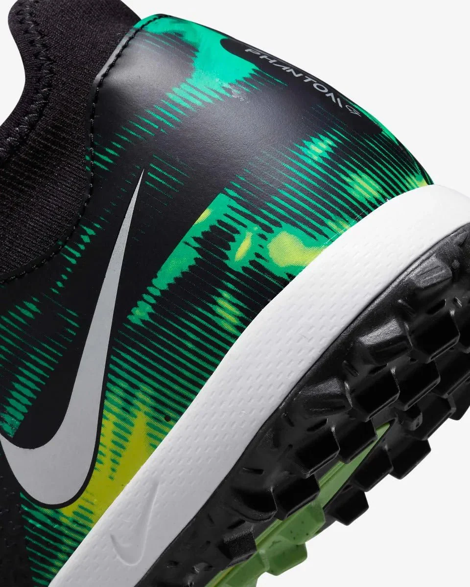 Nike Phantom GT2 Academy DF SW TF - Black-Green Strike - Image 9