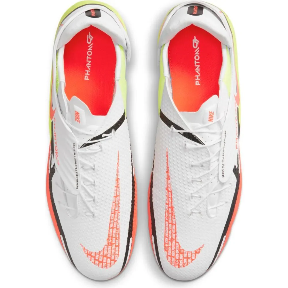 Nike Phantom GT2 Academy Flyease FG-MG - White-Volt-Crimson - Image 2