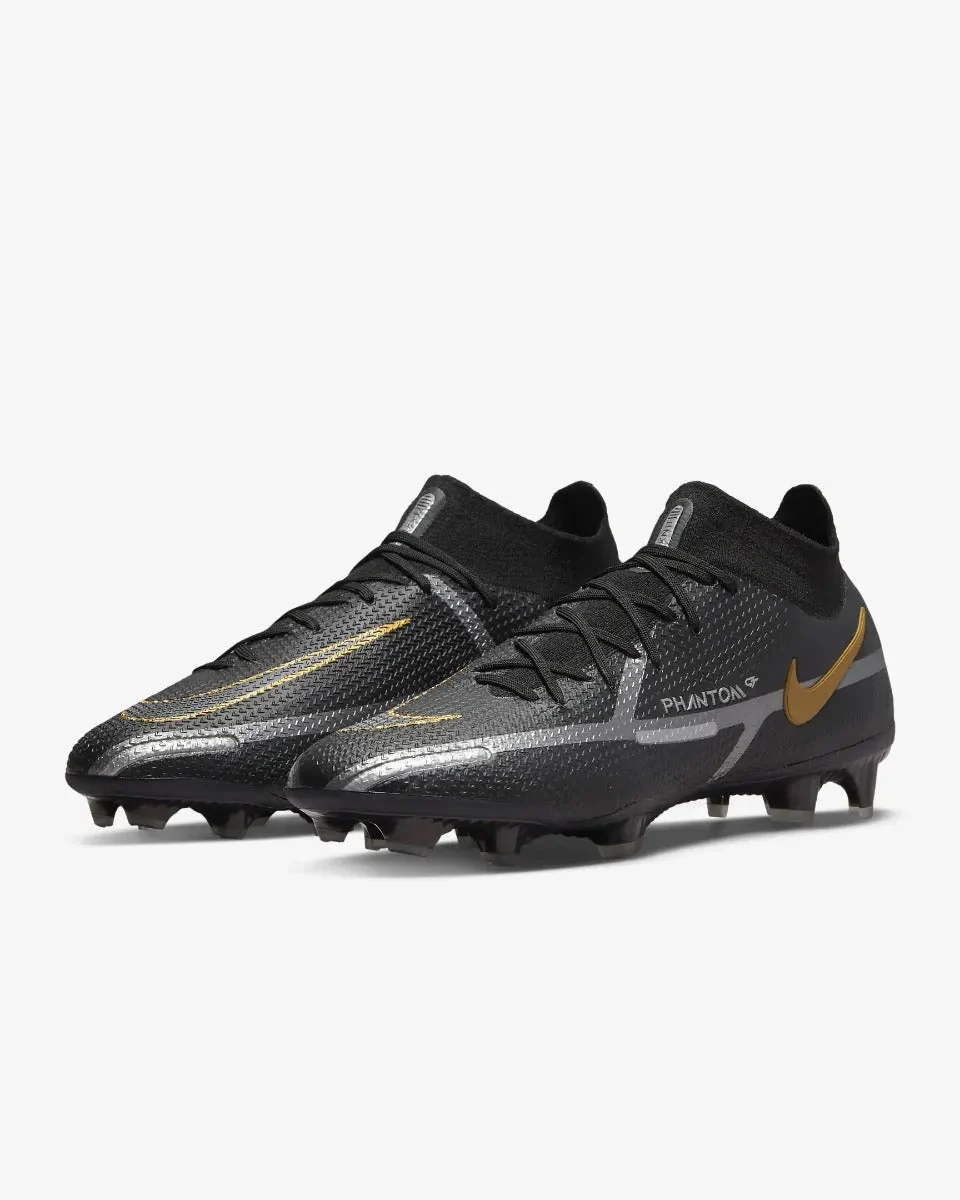 Nike Phantom GT2 Elite DF FG - Black-Dark Grey-Gold - Image 3
