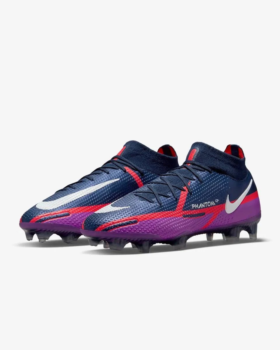 Nike Phantom Gt2 Elite DF FG - Navy-Purple-Crimson - Image 3