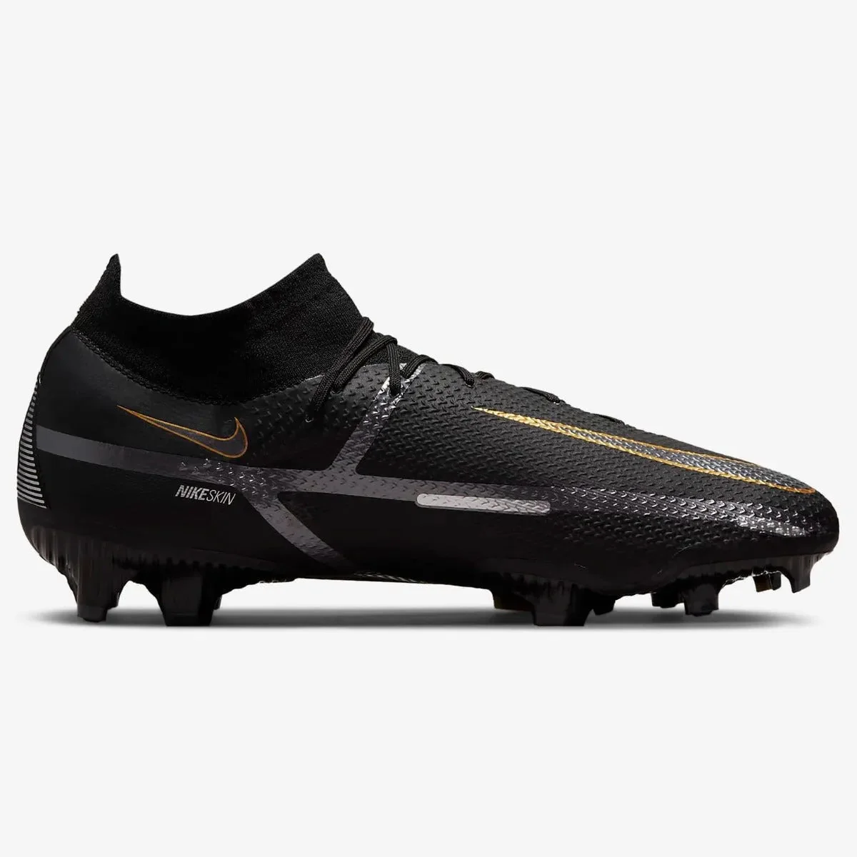 Nike Phantom GT2 Pro DF FG - Black-Dark Grey-Gold - Image 2