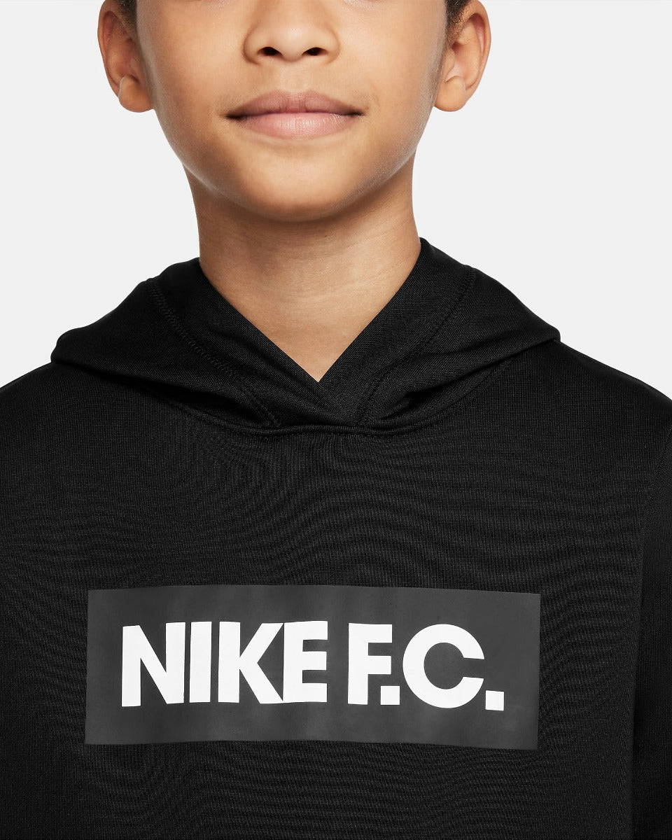Nike Youth DF FC Libero Hoodie - Black-White - Image 4