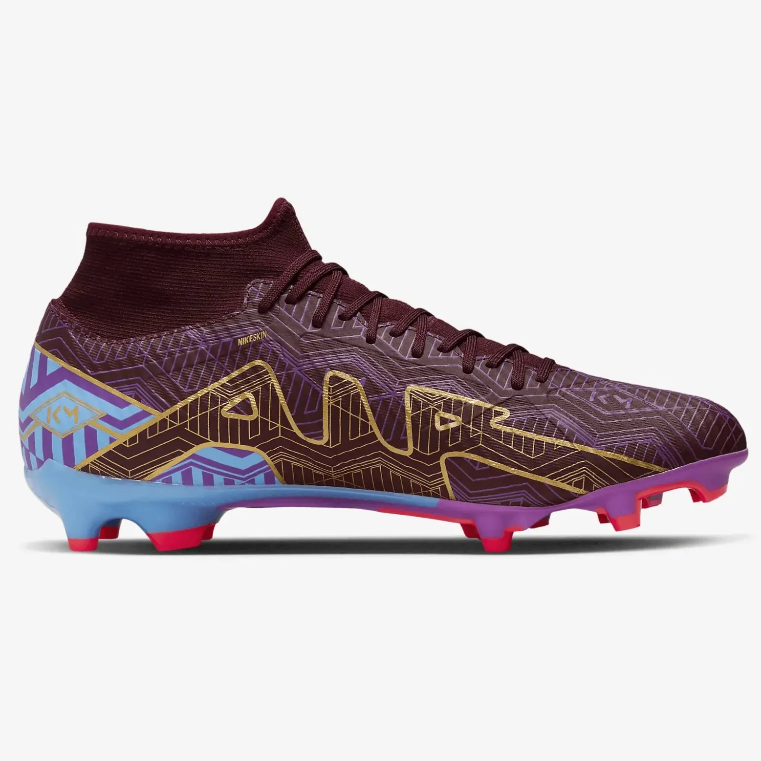 Nike Zoom Superfly 9 Academy KM FG-MG - Dark Beetroot-Gold - Image 2