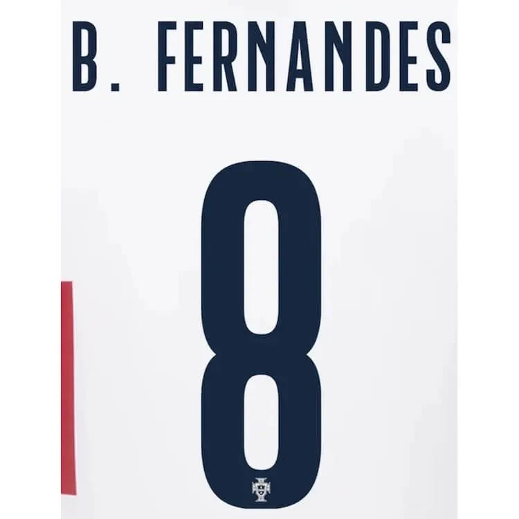 Portugal 2022-23 Away B. Fernandes #8 Jersey Name Set