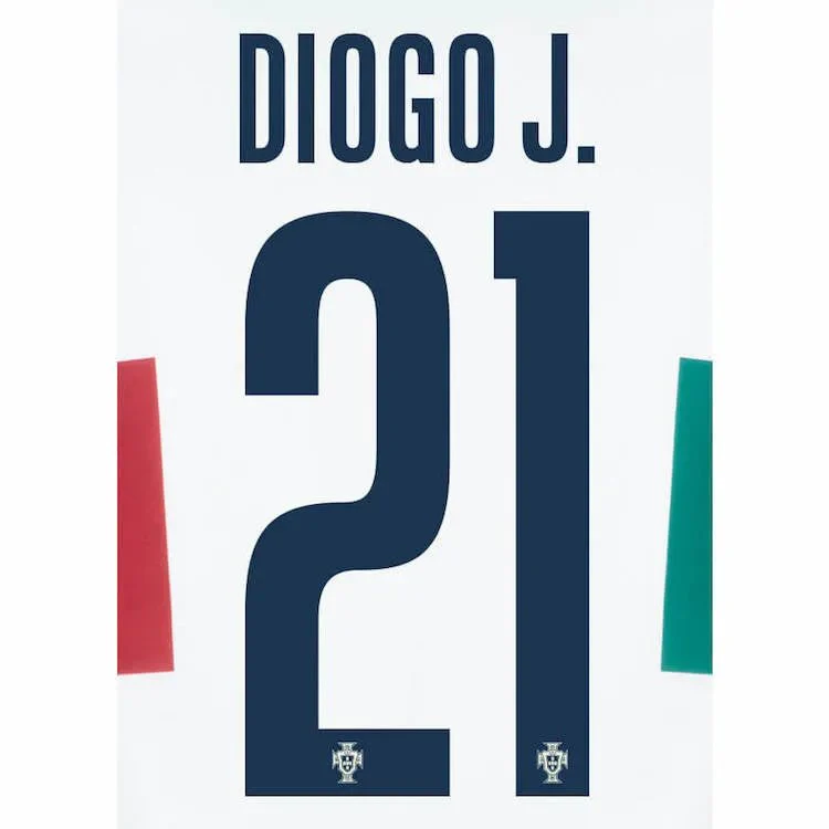 Portugal 2022-23 Away Diogo J #21 Jersey Name Set