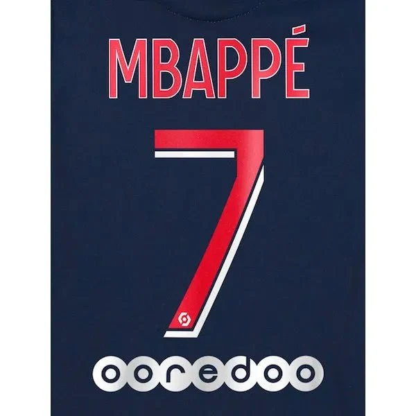 PSG 2020/21 Home Mbappe #7 Youth Jersey Name Set