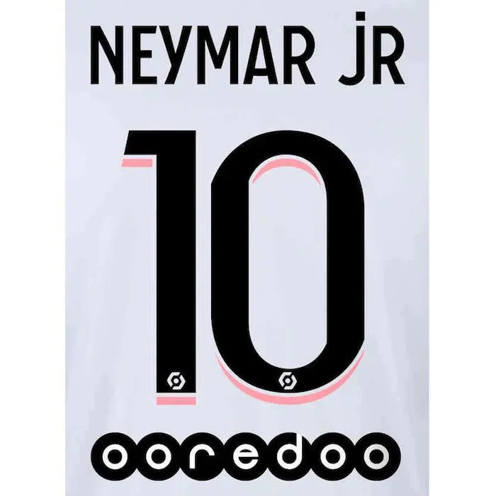 PSG 2021/22 Away Neymar JR #10 Jersey Name Set