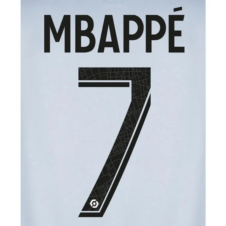 PSG 2022-23 Away Mbappe Youth #7 Jersey Name Set